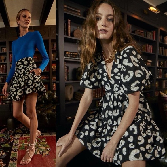 Hunter Bell London Skirt Onyx Cheetah | size 8 | never worn - Picture 2 of 5